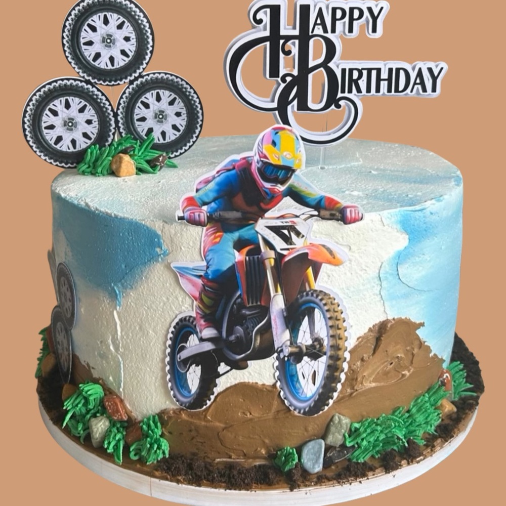 Motocross Birthday Cake Topper Set